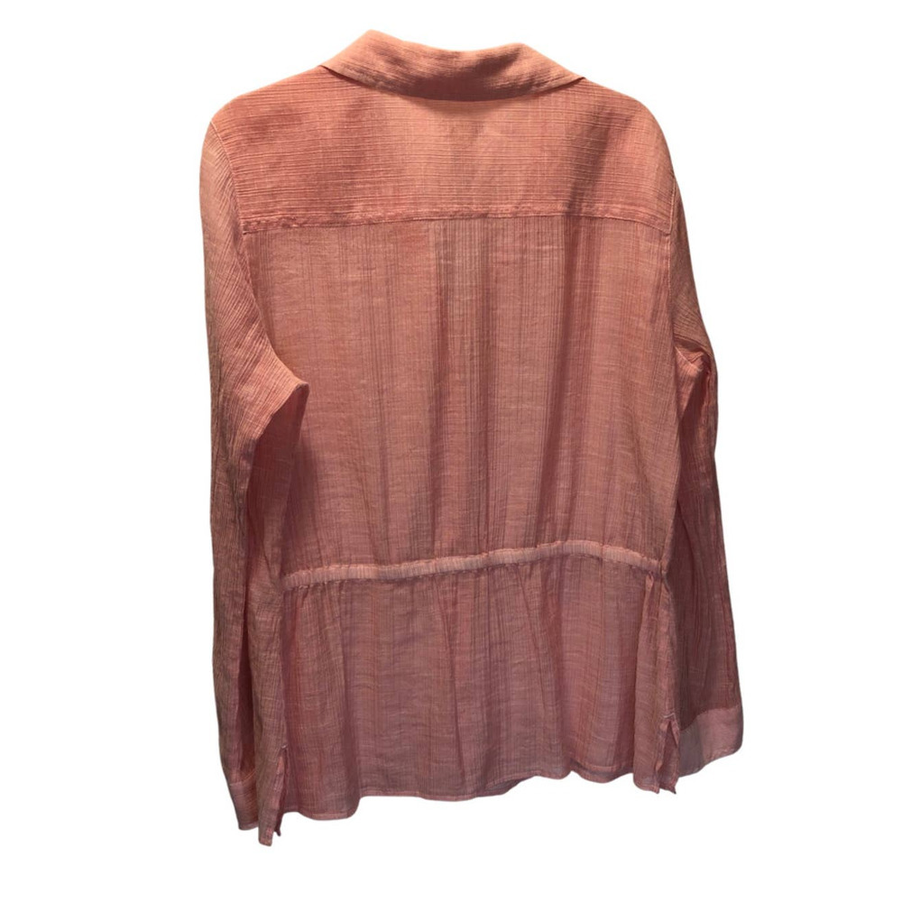 Chico's, Size 1, Pink, Button Up Blouse w/ Collar, Sheer - Picture 4 of 4